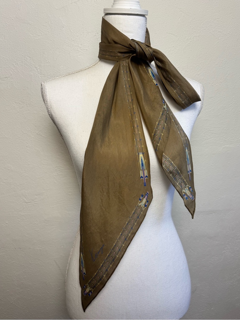 KENZO Silk Scarf Southwestern Trim